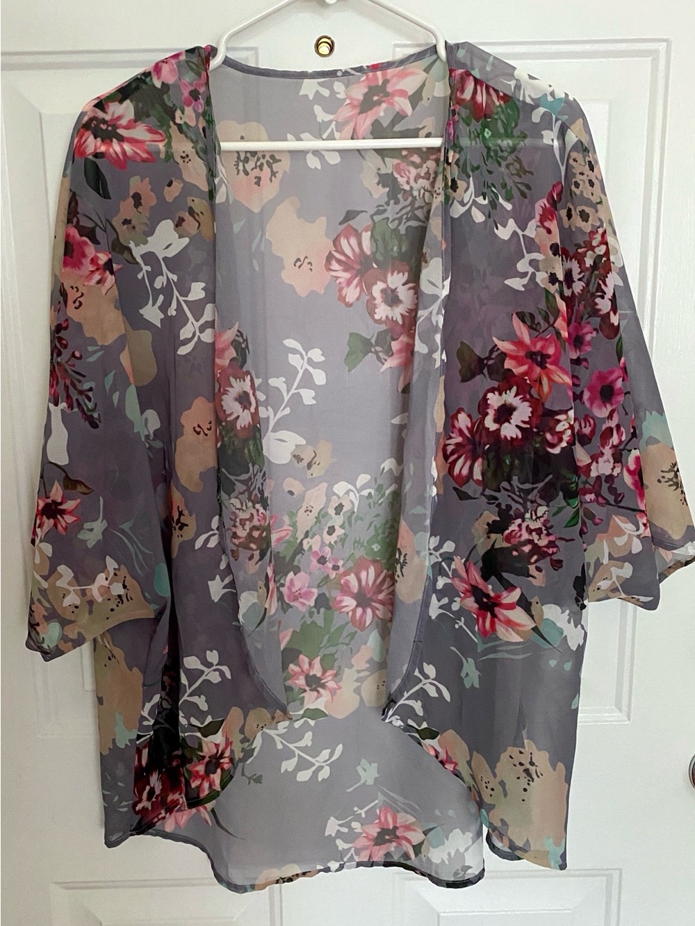 Floral Semi-Sheer Kimono